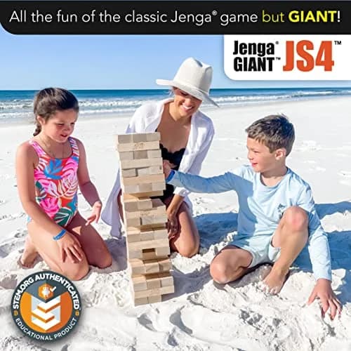 Jenga Giant - Hardwood Blocks - Stacks to Over 3 feet | Officially Licensed Giant Jenga Game thumbnail 2