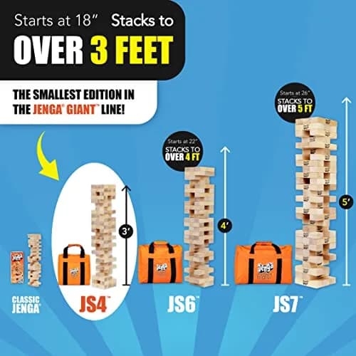Jenga Giant - Hardwood Blocks - Stacks to Over 3 feet | Officially Licensed Giant Jenga Game thumbnail 3