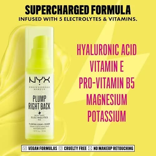 NYX PROFESSIONAL MAKEUP Plump Right Back Plumping Serum & Primer, 30ml | Hyaluronic Acid & Vitamins for All Skin Types thumbnail 3