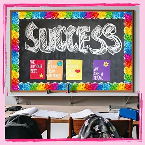ERKE Confetti Scalloped Bulletin Board Borders 60 ft (18.3 m) | Rainbow Colors for Classrooms & Offices thumbnail 6