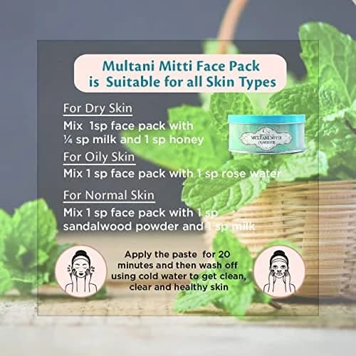 Organic 100% Pure Multani Mitti Powder (Fuller's Earth) Skin Face Clays 350g (12.35 oz) | Natural Clay Mask for Oily & Acne-Prone Skin thumbnail 7