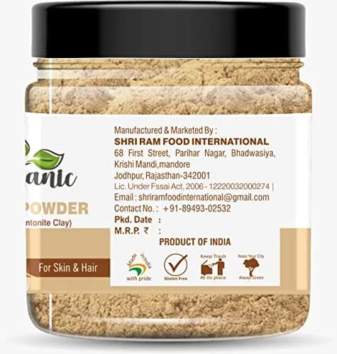 Organic 100% Pure Multani Mitti Powder (Fuller's Earth) Skin Face Clays 350g (12.35 oz) | Natural Clay Mask for Oily & Acne-Prone Skin thumbnail 3