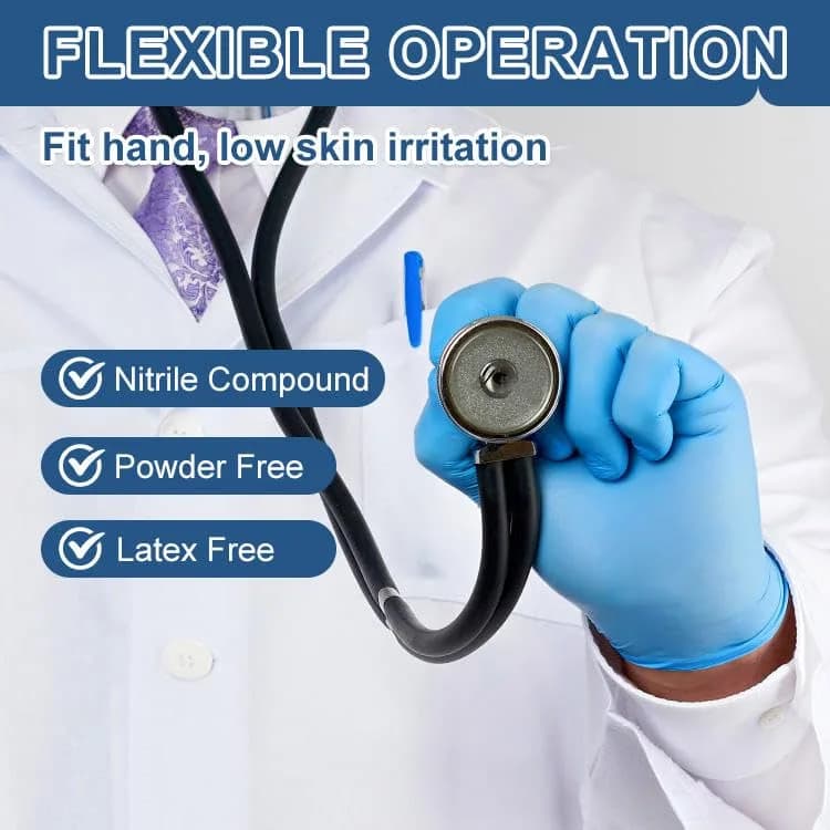 Infimor Nitrile Exam Gloves 3mil Blue X-Large (Pack of 100) | Latex Free, Powder Free, Food Safe - view 6