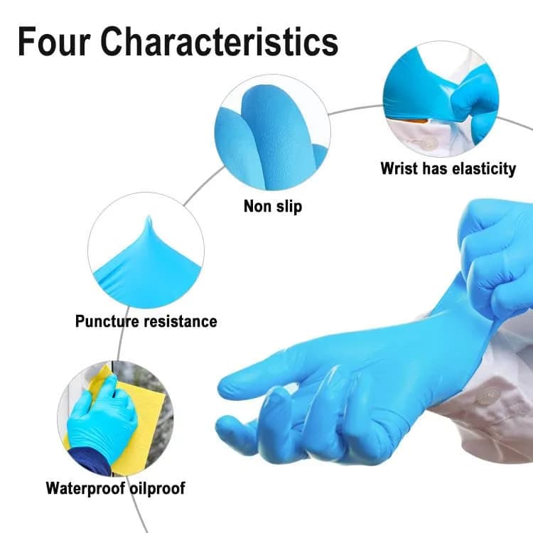 Infimor Nitrile Exam Gloves 3mil Blue X-Large (Pack of 100) | Latex Free, Powder Free, Food Safe - view 2
