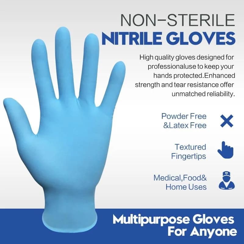 Infimor Nitrile Exam Gloves 3mil Blue X-Large (Pack of 100) | Latex Free, Powder Free, Food Safe - view 3