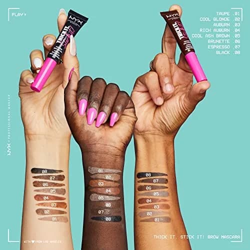 NYX PROFESSIONAL MAKEUP Thick It Stick It Brow Mascara Brunette 7ml (0.23 Fl Oz) | Vegan Brow Gel for Thicker Brows thumbnail 5