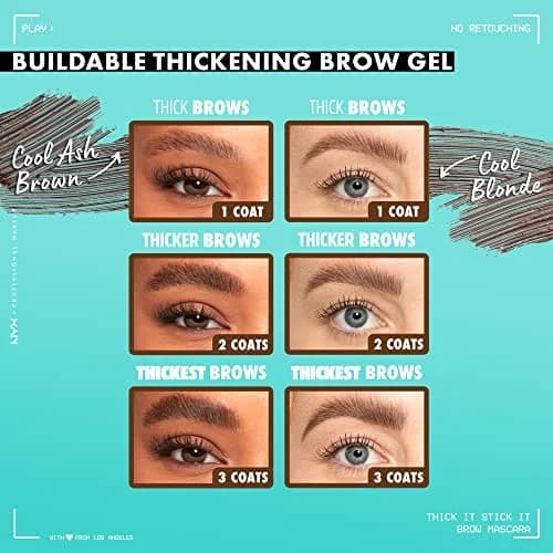 NYX PROFESSIONAL MAKEUP Thick It Stick It Brow Mascara Brunette 7ml (0.23 Fl Oz) | Vegan Brow Gel for Thicker Brows thumbnail 6