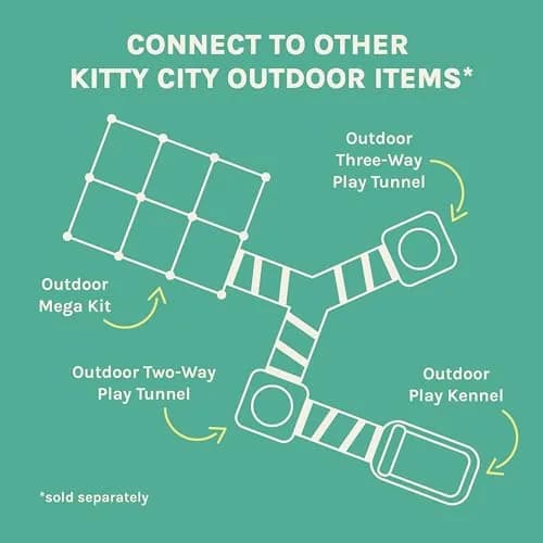 Kitty City Outdoor Catio Furniture and Play Kits for Cats, Two Way Tunnel | Durable Mesh Cat Play Set for Outdoors & Indoors thumbnail 4