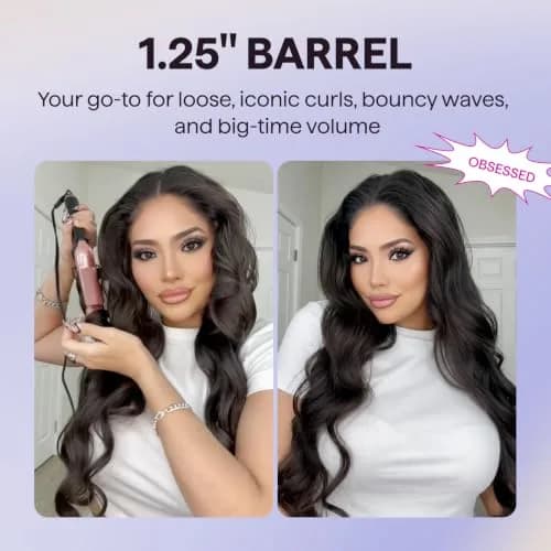 wavytalk 5 in 1 Curling Iron Set with Heated Round Brush | 0.5-1.25 inch Ceramic Barrels for Glamorous Styles thumbnail 5