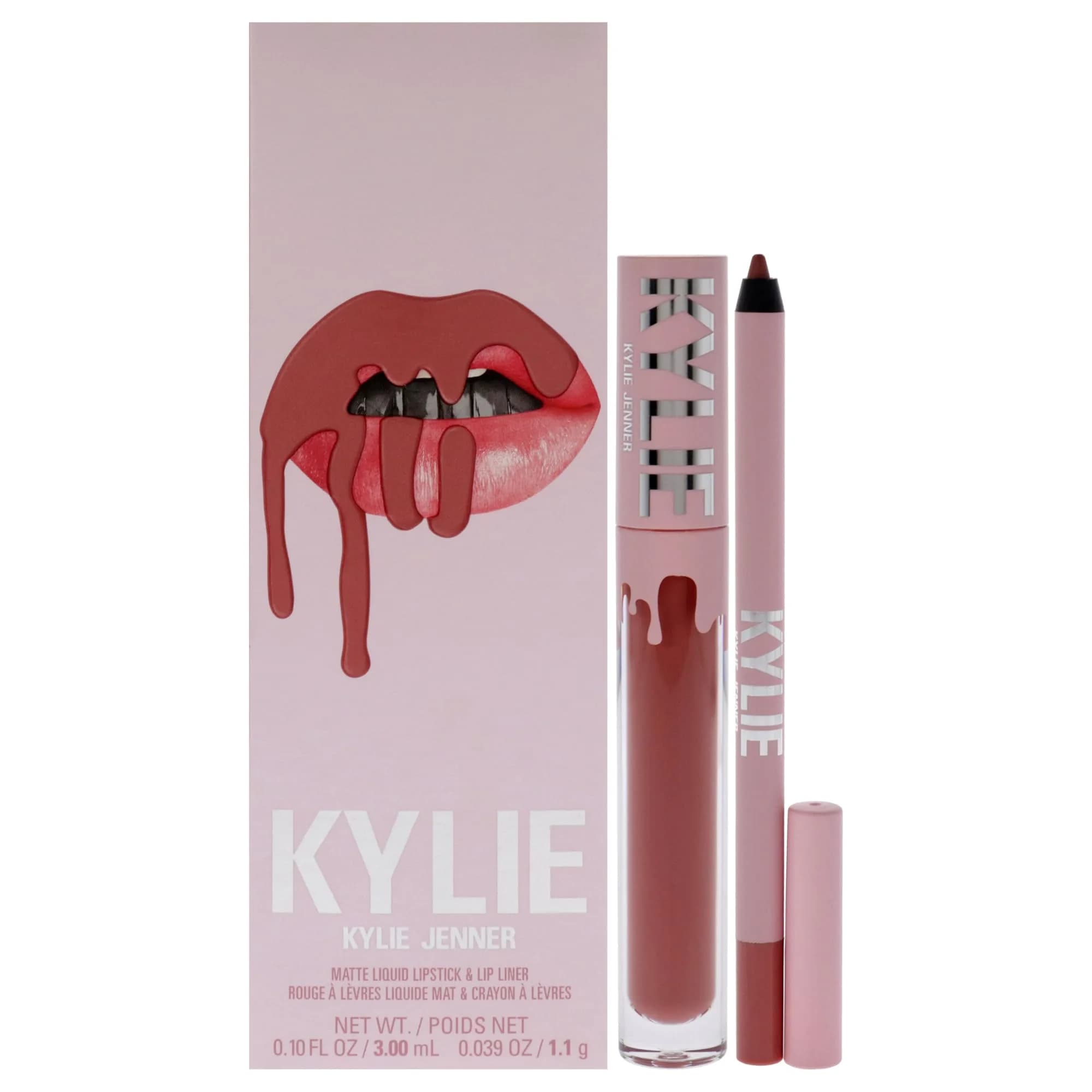KYLIE Matte Lip Kit - Angel | Long-lasting, Smudge-resistant Liquid Lipstick & Lip Liner (0.10oz each) — Angel