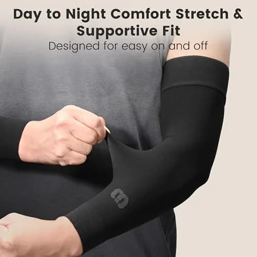 MGANG Medical Compression Arm Sleeve 15-20 mmHg, Lymphedema & Post-Surgery | FDA Approved Graduated Compression for Circulation & Swelling thumbnail 5