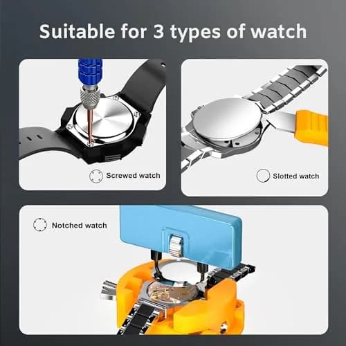 Jorest Watch Repair Kit for Battery Replacement & Link Removal, Resizing & Opener, 15-55mm Case Opener, 5-in-1 Screwdriver Set (Blue/Silver/Yellow/Gold/Black) thumbnail 4