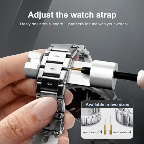 Jorest Watch Repair Kit for Battery Replacement & Link Removal, Resizing & Opener, 15-55mm Case Opener, 5-in-1 Screwdriver Set (Blue/Silver/Yellow/Gold/Black) thumbnail 8