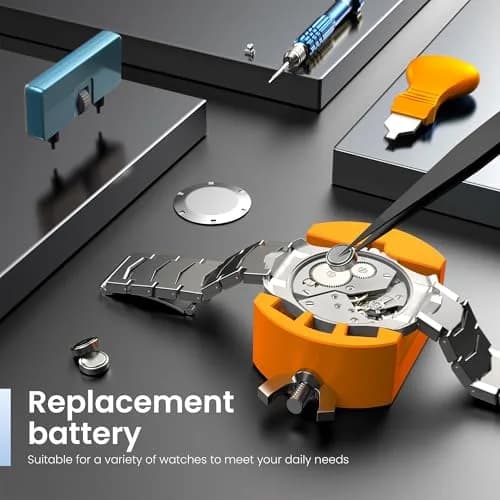 Jorest Watch Repair Kit for Battery Replacement & Link Removal, Resizing & Opener, 15-55mm Case Opener, 5-in-1 Screwdriver Set (Blue/Silver/Yellow/Gold/Black) thumbnail 2