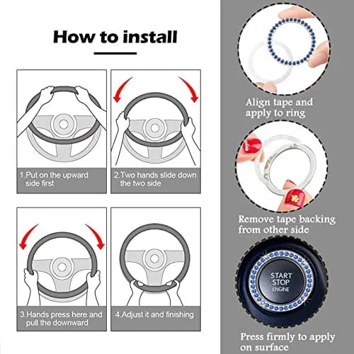 ZYNQACC Fluffy Steering Wheel Cover Set 15 Inches | Warm Soft Fuzzy Car Accessories for Women/Girls thumbnail 7