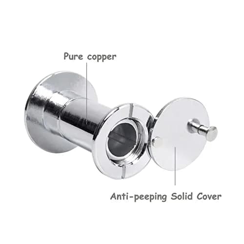 Junxave Door Viewer Peephole Solid Brass 220° Privacy Cover | Heavy Duty Security for Doors 35–55mm thumbnail 4
