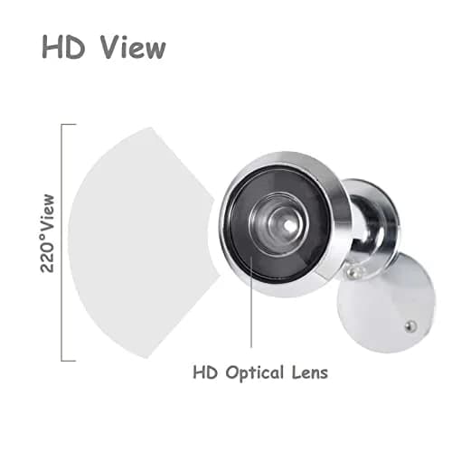 Junxave Door Viewer Peephole Solid Brass 220° Privacy Cover | Heavy Duty Security for Doors 35–55mm thumbnail 5
