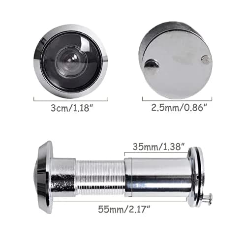 Junxave Door Viewer Peephole Solid Brass 220° Privacy Cover | Heavy Duty Security for Doors 35–55mm thumbnail 2