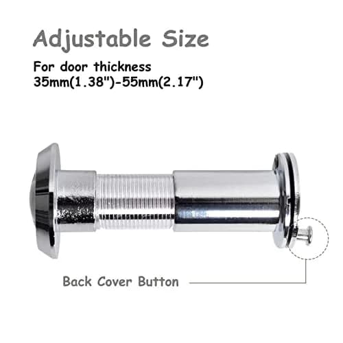 Junxave Door Viewer Peephole Solid Brass 220° Privacy Cover | Heavy Duty Security for Doors 35–55mm thumbnail 3