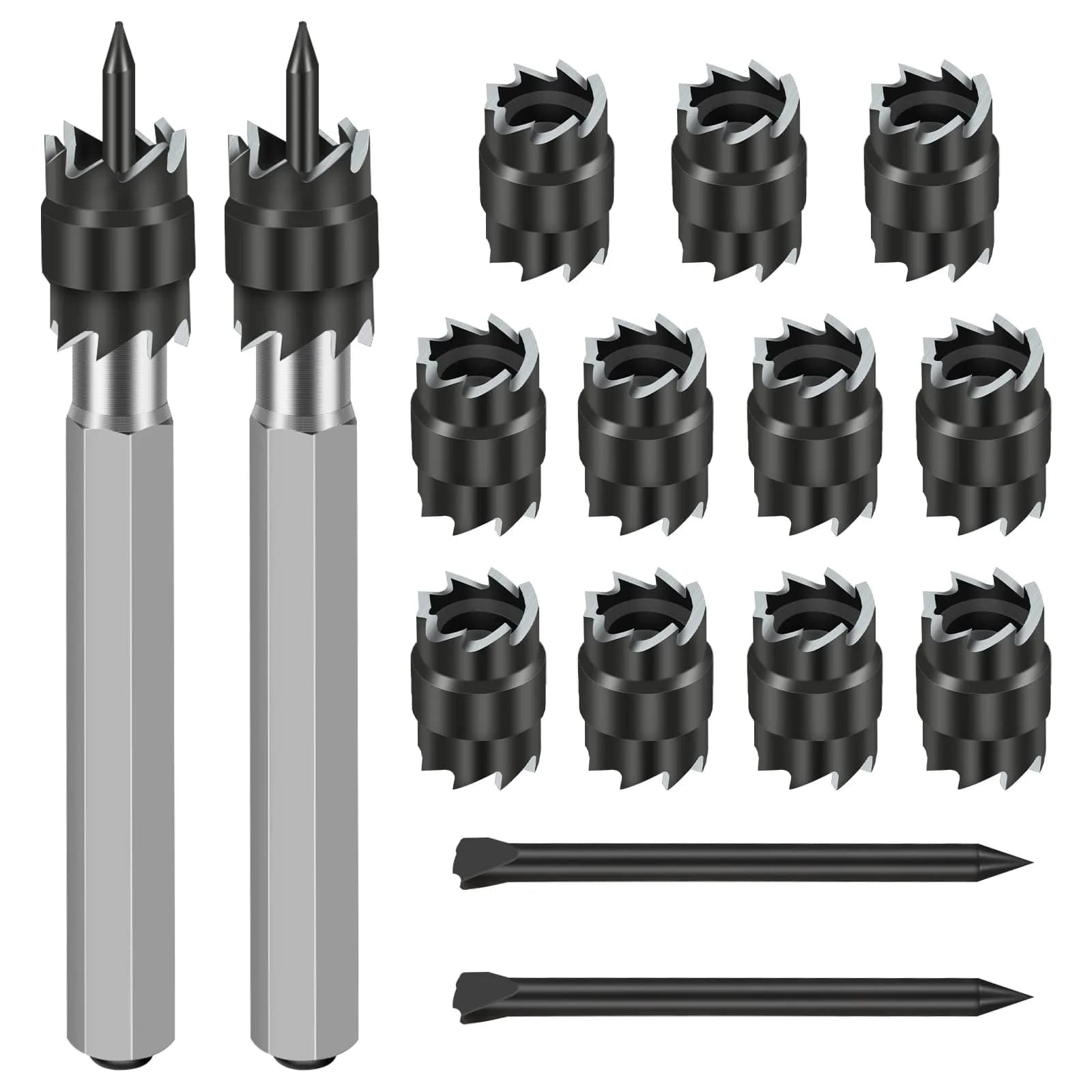 EEEKit 15-Piece Rotary Spot Weld Cutter Set with 3/8" Double-Sided Blades | HSS Drill Attachment for Sheet Metal