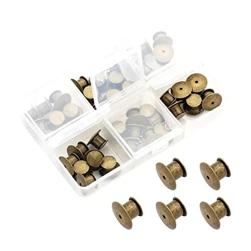 SUBANG Locking Pin Backs 40 pcs | Nickel Copper Jewelry Findings with Storage Case thumbnail 1