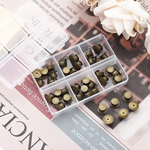 SUBANG Locking Pin Backs 40 pcs | Nickel Copper Jewelry Findings with Storage Case thumbnail 5