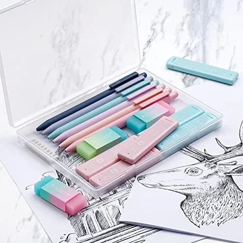 Four Candies Cute Mechanical Pencil Set, 6-Pack 0.5mm & 0.7mm | Pastel Candy Colors for Students thumbnail 4