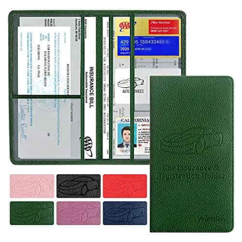 Valardoh Car Registration & Insurance Card Holder 9.5" x 5.1" | Durable PU Leather, Magnetic Closure thumbnail 1