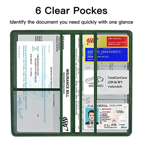 Valardoh Car Registration & Insurance Card Holder 9.5" x 5.1" | Durable PU Leather, Magnetic Closure thumbnail 3
