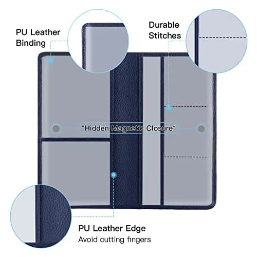 Valardoh Premium Car Document Holder Deep Blue | Organizes License, Insurance & Registration Cards thumbnail 2