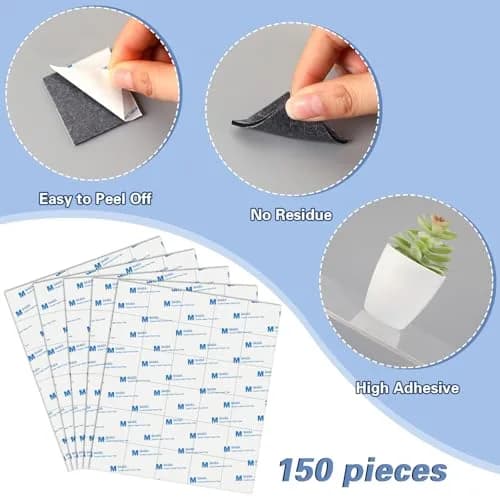 UPINS Black 180 Pack Double Sided Foam Tape Squares | 40mm x 40mm (1.57" x 1.57") x 3mm Thick thumbnail 4