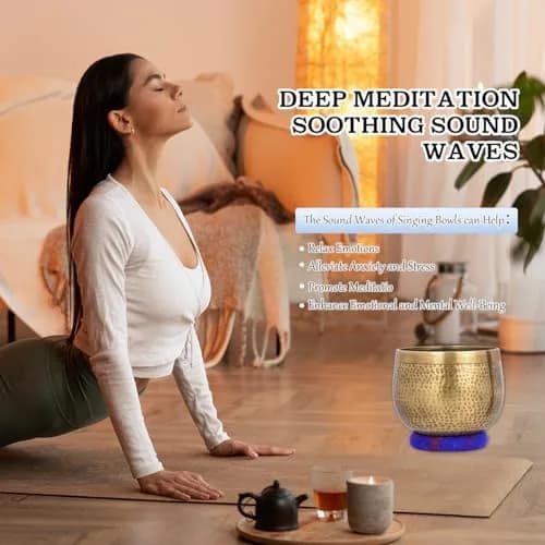 Relaehih Tibetan Singing Bowl Set 12.7 cm (5 inch) | Authentic Nepal Hand-Hammered Meditation Chakra Sound Bowl thumbnail 6