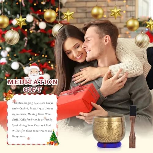 Relaehih Tibetan Singing Bowl Set 12.7 cm (5 inch) | Authentic Nepal Hand-Hammered Meditation Chakra Sound Bowl thumbnail 8