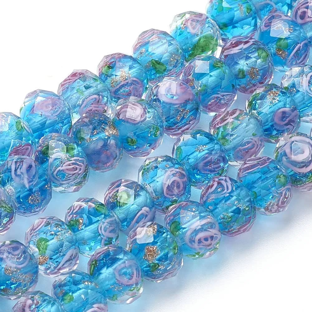 PH PandaHall Gold Sand Lampwork Beads 12mm (0.47in) | Handmade Glass Beads for Jewelry Making - main product image