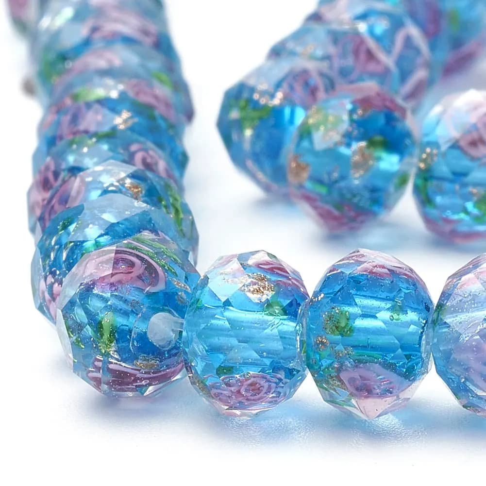 PH PandaHall Gold Sand Lampwork Beads 12mm (0.47in) | Handmade Glass Beads for Jewelry Making - view 2