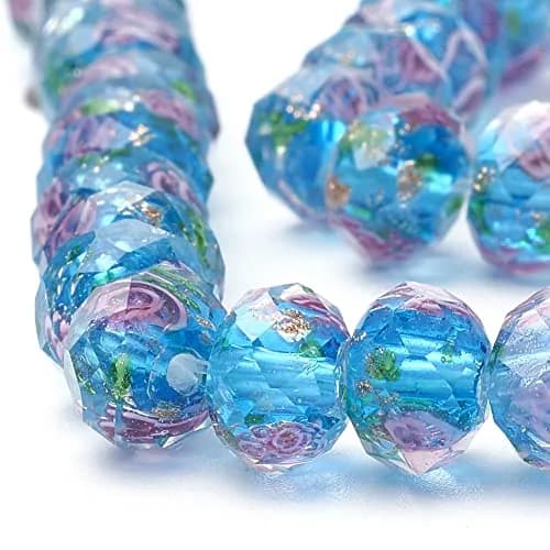 PH PandaHall Gold Sand Lampwork Beads 12mm (0.47in) | Handmade Glass Beads for Jewelry Making thumbnail 2
