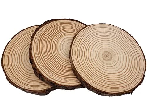William Craft Natural Wood Slices 9 Pcs 13-14cm (5.1-5.5 inch) Rustic Wedding DIY Craft Wood Kit | Pack of 9 thumbnail 2