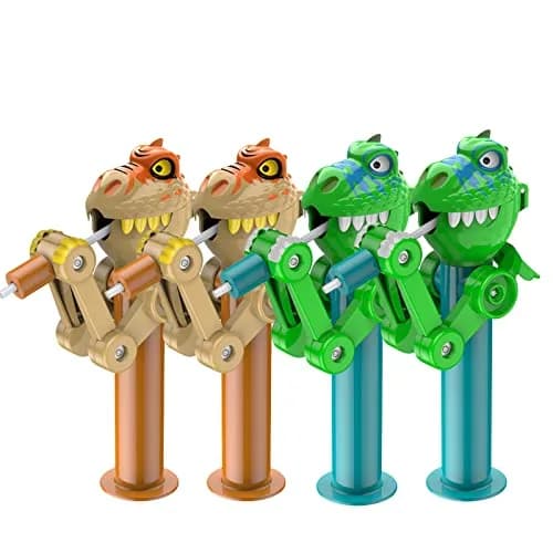 HDLNKAK Dinosaur Lollipop Holder 4 Pcs | BPA-Free ABS Plastic, Green & Brown Set thumbnail 7