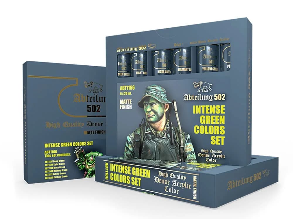 ABTEILUNG 502 Acrylic Set ABT1166 Intense Greens Colors Set (6x20ml Tubes) | Rich Green Tones for Art & Craft
