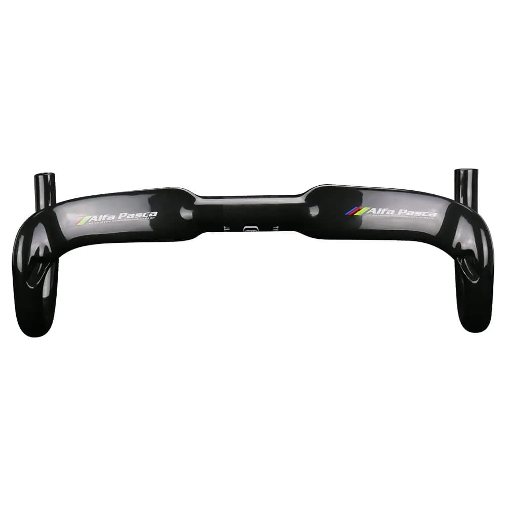Alfa Pasca 31.8 x 420mm Black UD Glossy Carbon Fiber Aero Road Bike Handlebars - main product image