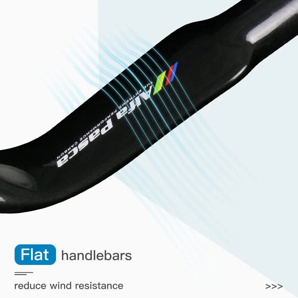 Alfa Pasca 31.8 x 420mm Black UD Glossy Carbon Fiber Aero Road Bike Handlebars - view 3