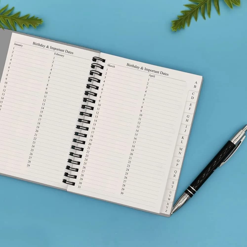 Nokingo Grey 5x7 Inch Address & Birthday Book with Tabs, 120 Pages | Alphabetical Organizer - view 3