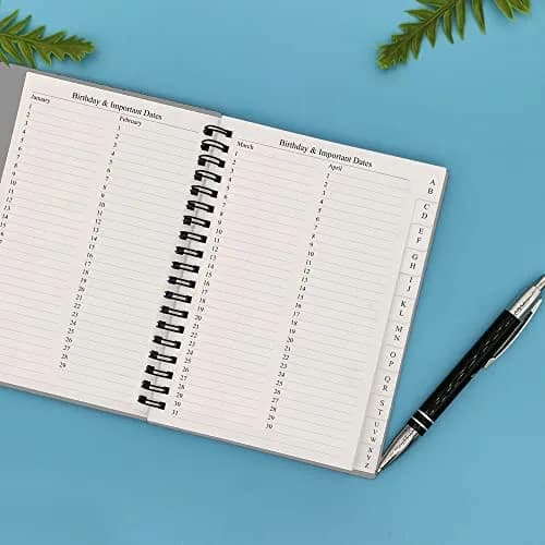 Nokingo Grey Address & Birthday Book with Tabs, 5x7 Inch | Organizer for Contacts, Passwords & Important Dates thumbnail 3