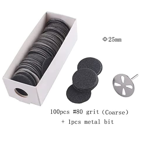 MZCMSL Foot Scraper Kit 100pcs Discs & Metal Nail Bit, Coarse Grit | Pedicure & Callus Removal thumbnail 2