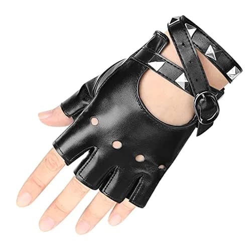Accmor Leather Punk Gloves Fingerless Gloves for Women 18cm | Fashion & Durability thumbnail 4