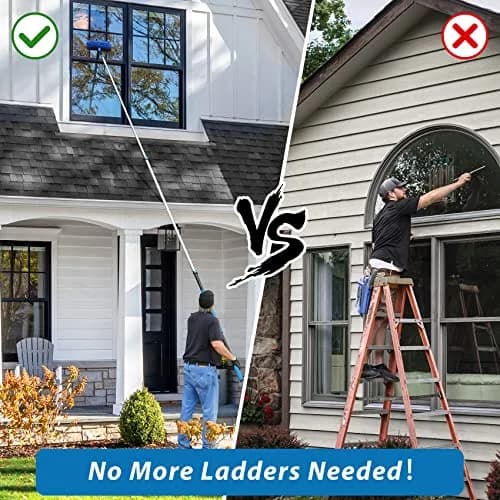VITEVER 20 Feet High Reach Duster Kit with 5-12 Ft Extension Pole, Cobweb Duster, Window Squeegee & Scrubber | Cleans High Ceilings, Fans, and Windows thumbnail 7