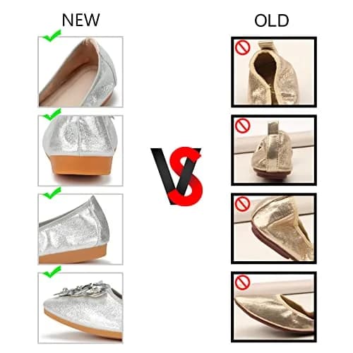 KUNWFNIX Women's Ballet Flats Sequins Foldable Comfort Slip-on Flat Shoes | Sparkly Wedding & Casual thumbnail 6