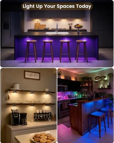 TECOMLIGHT Puck Lights with Remote 6 Pack | 13 Colors & White Tones, Battery-Operated, Adjustable Dimming thumbnail 6