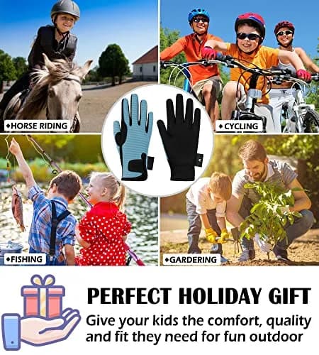 Thapower Kids Horse Riding Gloves Children Mesh Equestrian Gloves | Breathable Summer-Weight Microfiber with Reinforced Fingers thumbnail 5
