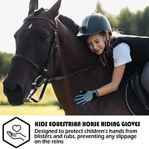 Thapower Kids Horse Riding Gloves Children Mesh Equestrian Gloves | Breathable Summer-Weight Microfiber with Reinforced Fingers thumbnail 2